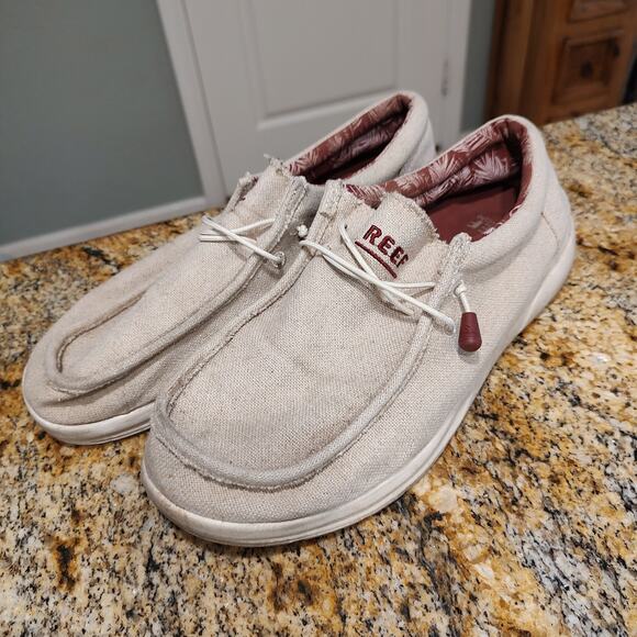 Reef Cushion Coast TX Casual Sneakers Tan Jute Slip On Men's Size US 10 - Picture 1 of 12